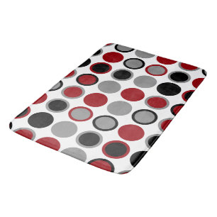 Red, Black and Grey Circles  Bath Mat