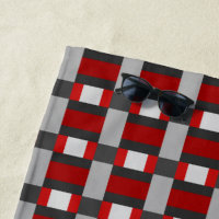 Red Black And Grey Colour Block Print