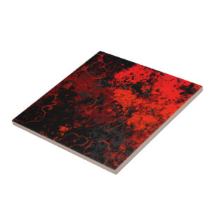 Red, Black and Grey Marble Abstract Tile