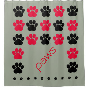 Red, Black and Grey Paw Print