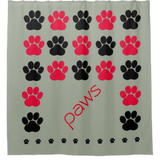 Red, Black and Grey Paw Print