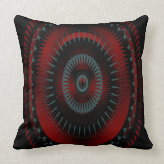 Red, Black and Grey Spiral Design Throw Pillow