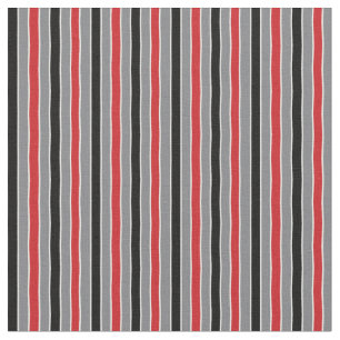 Red Black and Grey Stripes Pattern Fabric