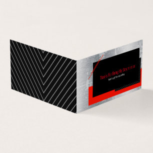 Red, black, and grey thank you card