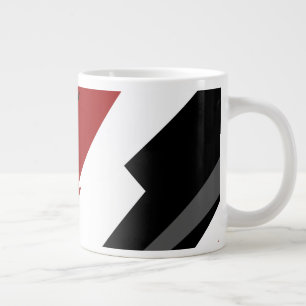 Red black and white abstract large coffee mug
