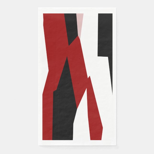 Red black and white abstract   napkin (Front)