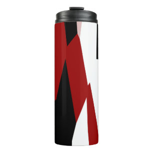 Red black and white abstract   thermal tumbler