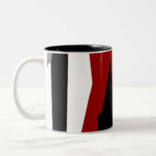 Red black and white abstract   Two-Tone coffee mug