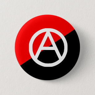 Red Black and White Anarchist Flag Anarchy 2 Inch Round Button