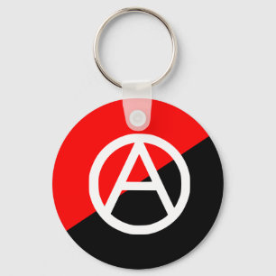 Red Black and White Anarchist Flag Anarchy Keychain