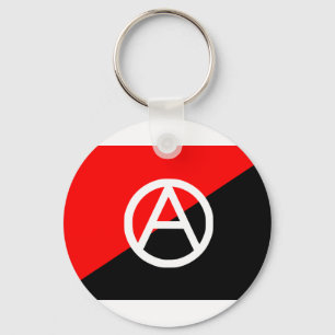 Red Black and White Anarchist Flag Anarchy Keychain
