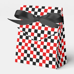 Red Black and White Chequered Favor Box