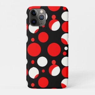 Red Black and White Circles Pattern iPhone 11 Pro Case