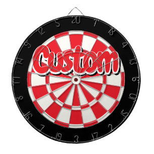 Red, Black, And White Customizable Text Dartboard