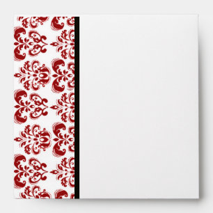 RED BLACK AND WHITE DAMASK ENVELOPES