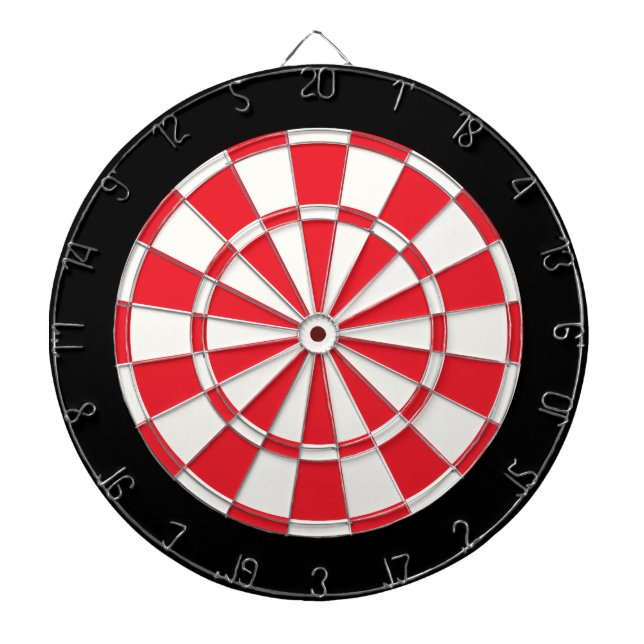 Red Black And White Dartboard (Front)