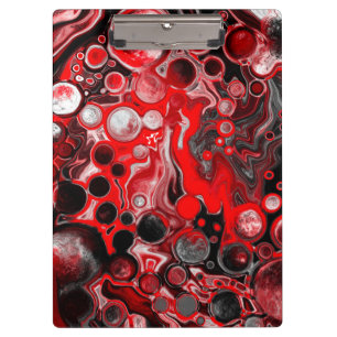 Red, Black and White Fluid Art Marble    Clipboard
