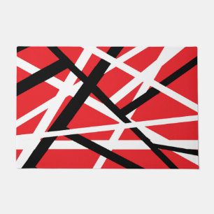 Red, Black, and White Graphic   Doormat