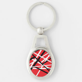 Red, Black, and White Graphic Keychain