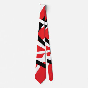 Red, Black, and White Graphic Tie
