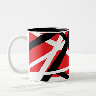 Red, Black, and White Graphic  Two-Tone Coffee Mug
