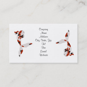 Red, Black and White Koi Business cards