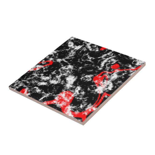Red Black and White Marble Tile (Side)