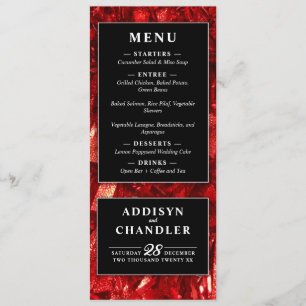 Red Black and White Modern Christmas Wedding Program