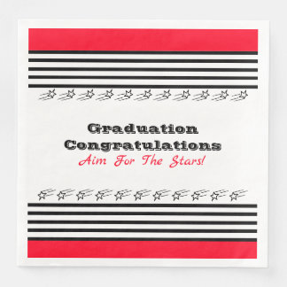 Red Black And White Modern Napkin