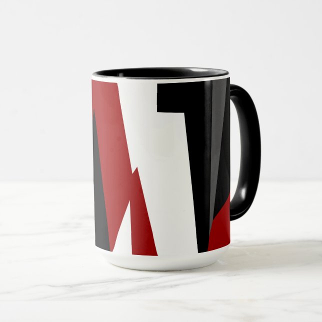 Red Black and White Mug (Front Right)
