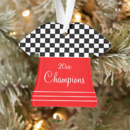 Red Black And White Ornament