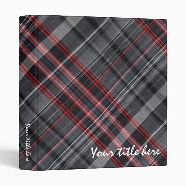Red, black and white plaid binder (Front/Spine)