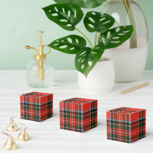 Red Black and White Plaid Pattern Classic Favor Box