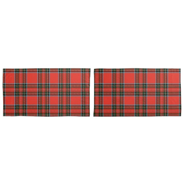 Red Black and White Plaid Pattern Style Pillowcase (Front-Set)