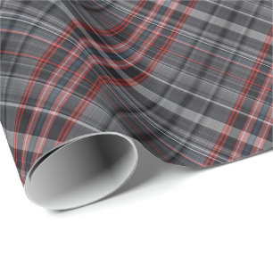 Red, black and white plaid wrapping paper
