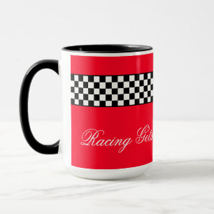 Red Black and White Race Themed Mug