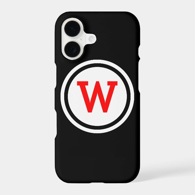 Red Black and White Ringed Circle Monogram (Back)