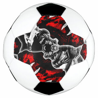 Red Black and White Soccer Ball