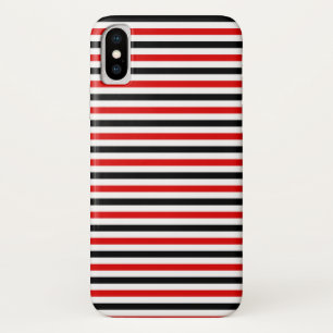 Red Black and white stripes design Case-Mate iPhone Case