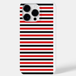 Red Black and white stripes design Case-Mate iPhone 14 Pro Max Case