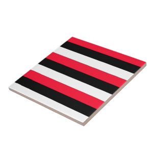 Red, black and white stripes tile