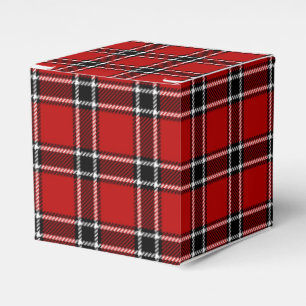 Red Black and White Tartan Favor Box