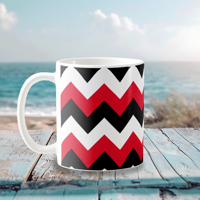 Red Black and White Zigzag Coffee Mug (Red Black and White Zigzag Coffee Mug)