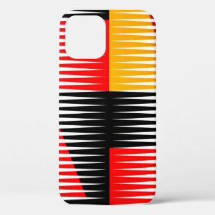 Red, black, and yellow artwork iPhone 12 case