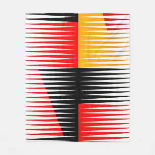 Red, black, and yellow artwork fleece blanket
