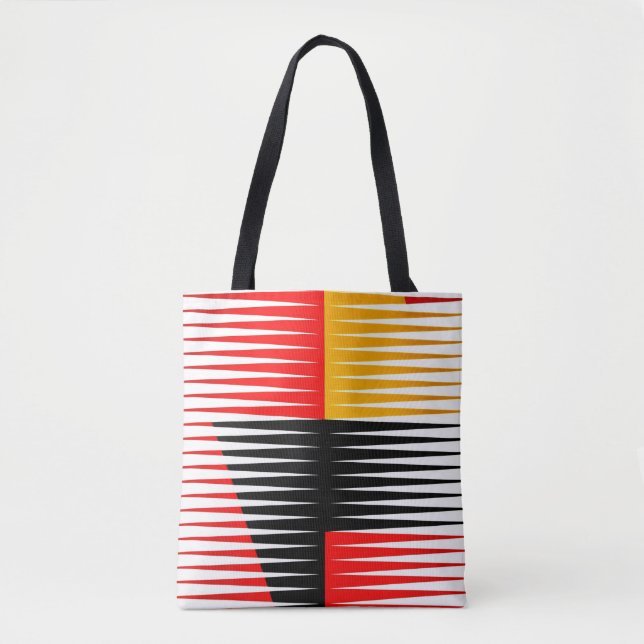 Red, black, and yellow artwork tote bag (Front)