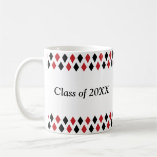 Red & Black Argyle Personalized Class Of Mug