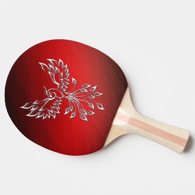 Red Black Ashes and Phoenix Personal Ping Pong Paddle (Side)