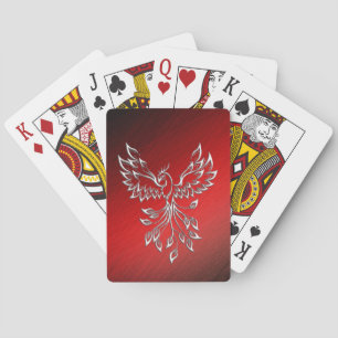 Red Black Ashes and Phoenix Playing Cards
