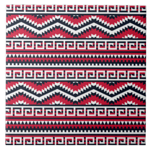 red black aztec tiled pattern tile